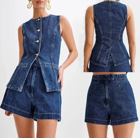 Denim Two-Piece Set